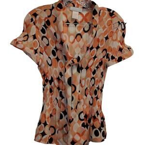 WORTHINGTON Retro Style Bunched Gathered Ruched Women's Top Size Medium